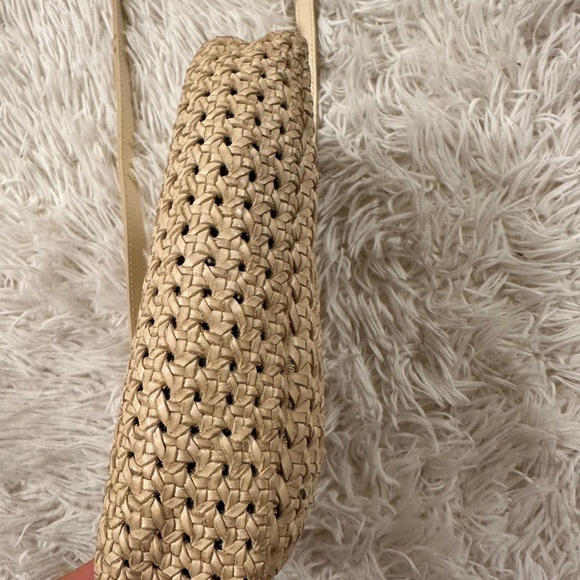 Clare V Midi Sac Cream Rattan Woven Leather Crossbody Bag - Picture 9 of 12